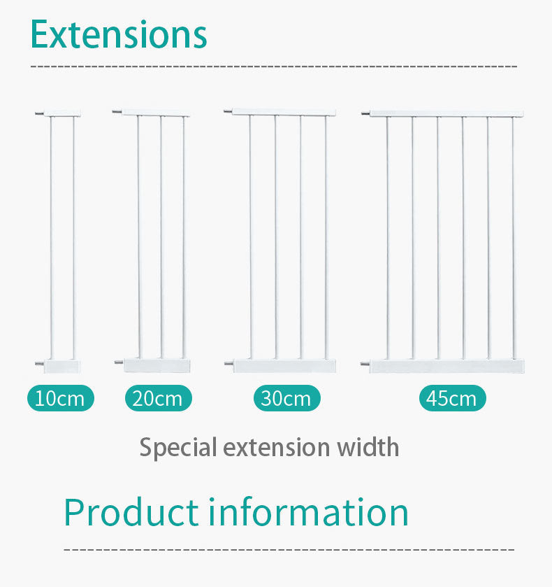 Adjustable Baby Safety Gate Auto-Close One Handed Operation Gate Rail Pagar Bayi Pets High Strength Iron Gate For Kids Infants and Toddlers