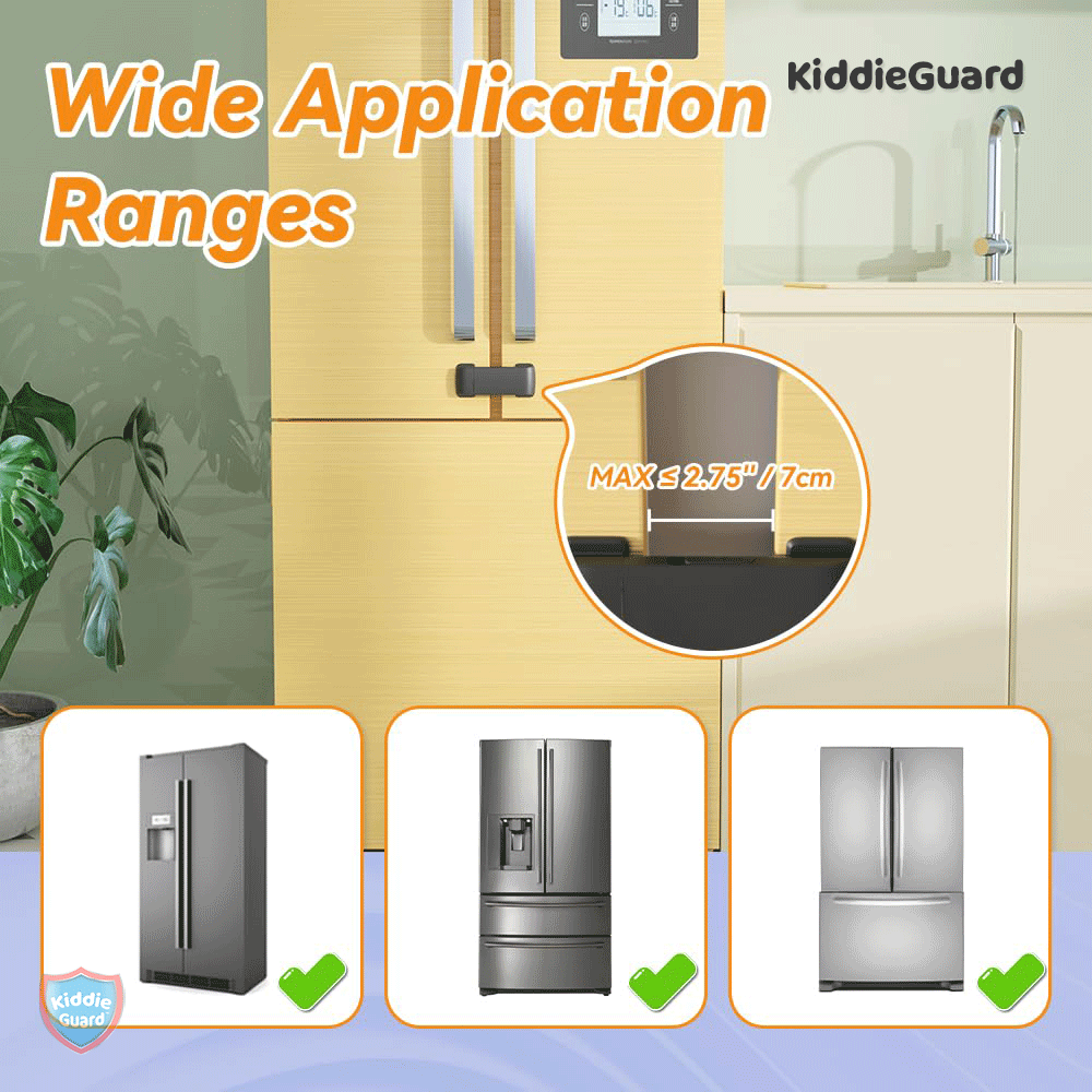 Latch Lock for Refrigerator/Freezer/Cupboards/Cabinets Lock Door - KiddieGuard C4508