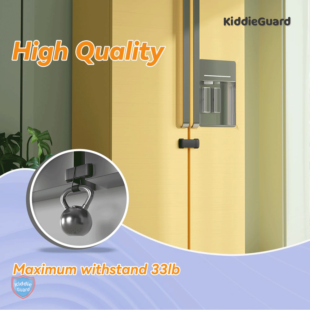 Latch Lock for Refrigerator/Freezer/Cupboards/Cabinets Lock Door - KiddieGuard C4508