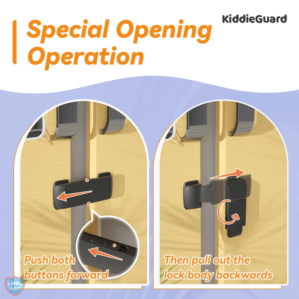 Latch Lock for Refrigerator/Freezer/Cupboards/Cabinets Lock Door - KiddieGuard C4508