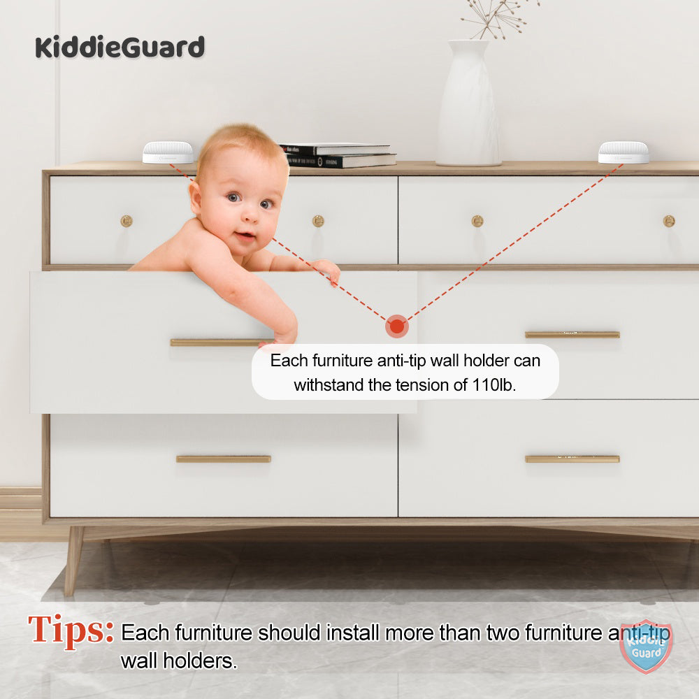 Childproof Anti-tip Furniture Wall Anchors - KiddieGuard C8812