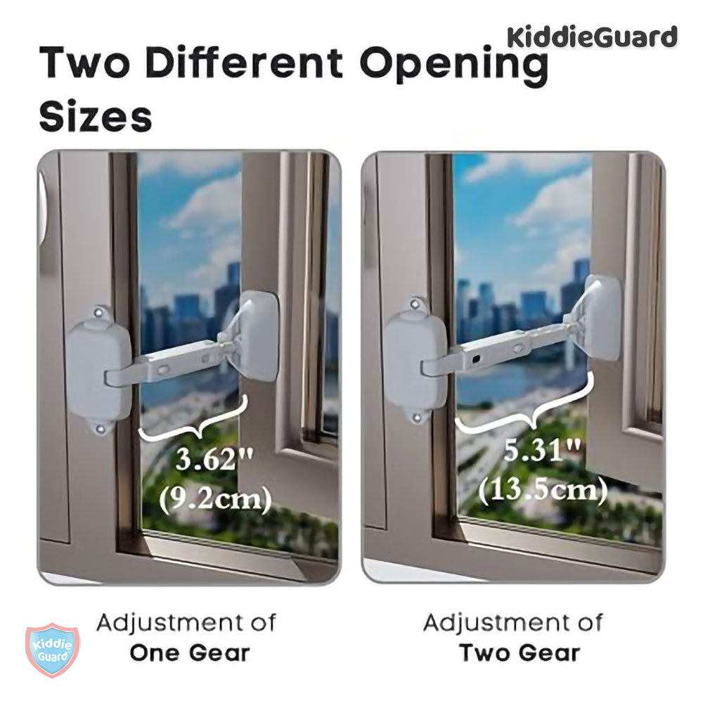 Baby Safety Adjustable Window Restrictor Lock ABS Child Protection Anti-Fall Window Lock Limiter - KiddieGuard C4402