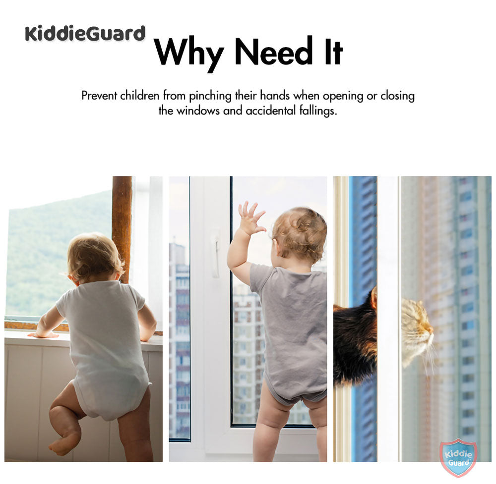 Baby Safety Adjustable Window Restrictor Lock ABS Child Protection Anti-Fall Window Lock Limiter - KiddieGuard C4402