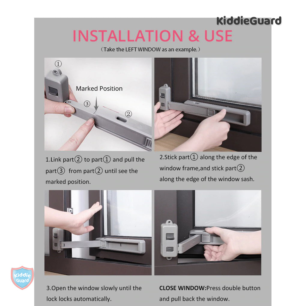 Window Stopper Falling Prevention Limiter - KiddieGuard C4401